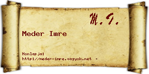 Meder Imre névjegykártya